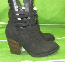 nova bota de tornozelo feminina preta 3,5" salto bloco biqueira redonda tamanho 8 comprar usado  Enviando para Brazil