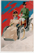 Cartolina auto illustratore usato  Italia