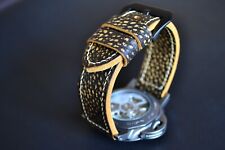 Pulseira de relógio personalizada, 22mm 24mm 26mm pulseira de couro feita à mão couro de bezerro granulado comprar usado  Enviando para Brazil