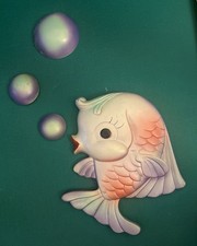 Arte de parede vintage antropomórfica 1964 Miller Studio giz peixe com bolhas comprar usado  Enviando para Brazil