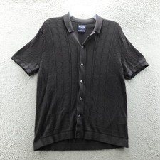 Camisa polo masculina de malha Abercrombie & Fitch média preta botão frontal elástica macia comprar usado  Enviando para Brazil