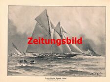 d101 2273 Willy Stöwer Cesarski jacht wyścigowy Meteor Druk 1914!! na sprzedaż  Wysyłka do Poland