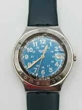 1993 Vintage Blue Dial Swatch irony Stainless Steel Date Watch comprar usado  Enviando para Brazil