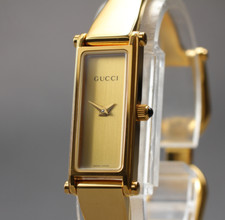 Vintage [Quase Perfeito] GUCCI 1500L Relógio Feminino de Quartzo com Pulseira Retangular de Ouro 16cm comprar usado  Enviando para Brazil