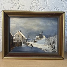 Antique painting snow d'occasion  Expédié en Belgium