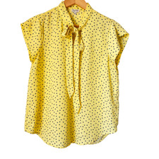 Blusa bolinhas amarela/preta tamanho M amarrada em laço comprar usado  Enviando para Brazil
