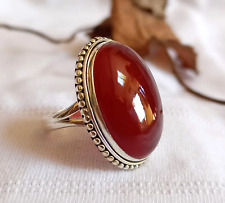 Anel de presente feminino de casamento feito à mão prata esterlina 925 pedra preciosa cornalina A-185 comprar usado  Enviando para Brazil