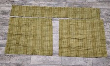 Conjunto de 3 peças de cortina de tecido de malha vintage dos anos 70 verde/dourado - cabeça de haste - MCM comprar usado  Enviando para Brazil