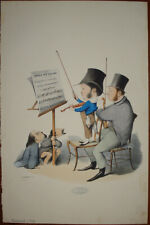 Stampa antica caricatura Zingaropoli Pinto violino Delfico Melchiorre 1860  comprar usado  Enviando para Brazil