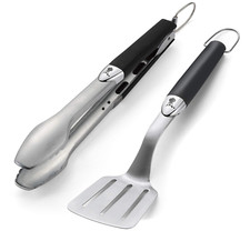 Conjunto de pinças e espátula para churrasco Weber Premium aço inoxidável 2 peças comprar usado  Enviando para Brazil