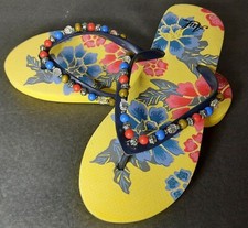 Brand New Customized Yellow Flip Flop Sandals Womens sz. 7 comprar usado  Enviando para Brazil