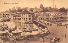 Cartão postal L254 Singapore Boat Quay carrinho comprar usado  Enviando para Brazil