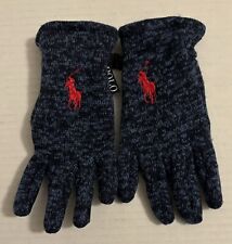 NUEVO SIN ETIQUETAS Polo Ralph Lauren Suéter Polar Guantes Jaspeado Azul Rojo Poni Niño OSFA segunda mano  Embacar hacia Argentina