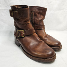 FRYE VICKY 3474601 ENGENHEIRO MOTO BOTAS DE TORNOZELO DE COURO MARROM FIVELA FEMININA TAMANHO 7B comprar usado  Enviando para Brazil