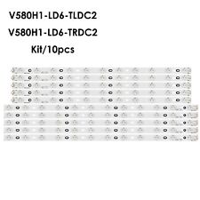 10 tiras de LED para TOSHIBA 58L1350U 58L4300U V580H1-LD6-TLDC2 V580H1-LD6-TRDC2 segunda mano  Embacar hacia Argentina