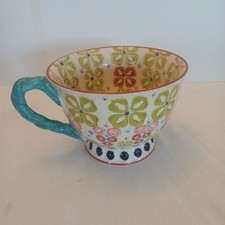 Caneca Anthropologie Elka Ayaka verde floral pé café caneca chá, usado comprar usado  Enviando para Brazil