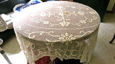 Vtg.linentablecloth ecru filet for sale  Belmont
