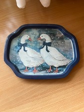 Tablett metall gänsemotiv gebraucht kaufen  Hille