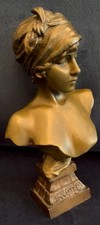 JAVOTTE por Emmanuel Villanis – Elegante escultura de busto de bronze dourada, usado comprar usado  Enviando para Brazil