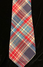 Usado, Gravata masculina vintage STERN'S PRIMAVERA Madras 57,5” X 3,75” PREPPY! comprar usado  Enviando para Brazil