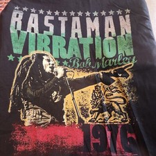 Camiseta masculina 1976 Bob Marley Rastaman Vibration preta GRANDE comprar usado  Enviando para Brazil