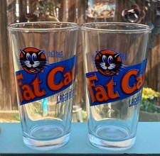 Par Vintage Gato Gordo Lager Copo Gato Ruim Boa Cerveja 16 oz Bar Man Cave 15B comprar usado  Enviando para Brazil