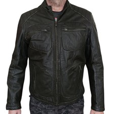 Usado, Jaqueta de motociclista masculina BLACK RIVET moto motocicleta couro preto desgastado tamanho G comprar usado  Enviando para Brazil