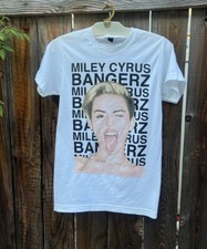 Camisa branca Miley Cyrus - Tour “Bangerz” 2014 - P - Tultex., usado comprar usado  Enviando para Brazil