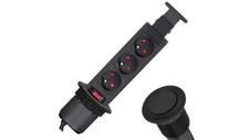 Rozgałęźnik meblowy na 3 gniazda 2P+Z 230V 16A okrągły wpuszczany w blat LIFT BO na sprzedaż  PL