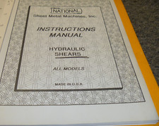 Tesouras hidráulicas National Sheet Metal 1/4" manual de instruções do operador xz comprar usado  Enviando para Brazil