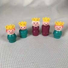 Zestaw 5 drewnianych figurek Fisher Price król królowa książę księżniczki na sprzedaż  Wysyłka do Poland