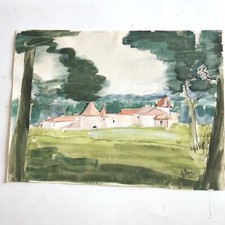 Village dordogne aquarelle d'occasion  Mussidan