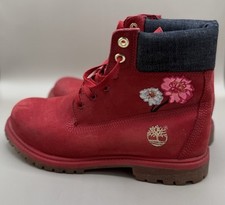 Botas masculinas Timberland tamanho 9 marrom bordado floral, usado comprar usado  Enviando para Brazil