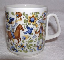 Caneca/copo de café de porcelana vintage Villeroy & Boch TROUBADOUR - alça quadrada comprar usado  Enviando para Brazil