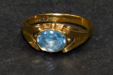 Gold aquamarine ring for sale  LEEDS