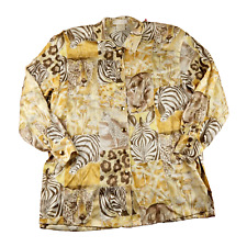 Blusa Escada Vintage 40 Média Animal Safari Anos 90 Seda Dourada Margaretha Ley, usado comprar usado  Enviando para Brazil