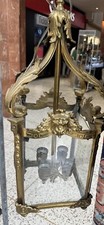 Usado, Candelabro antigo francês dourado bronze Ormolu lanterna com óculos gravados 27"" comprar usado  Enviando para Brazil