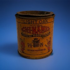 Vintage CHI-NAMEL Acabamento de Madeira Chinês 1 Pinta Lata Estanho Ohio Vernish Co  comprar usado  Enviando para Brazil