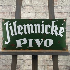 Usado, Placa de esmalte JILEMNICKÉ PIVO 19,7x9,8" (50x25cm) boa parede de cerveja vintage rara... comprar usado  Enviando para Brazil