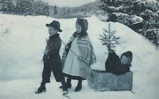 Cartolina inverno bambini usato  Ticengo
