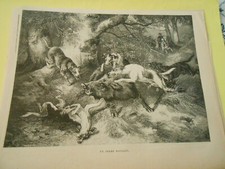 Gravure 1883 chasse d'occasion  La Verpillière