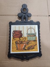 vintage cast iron tile trivets for sale  San Jose