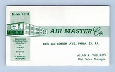Cartão de visita vintage Air Master Company Windows Philadelphia PA BC1 comprar usado  Enviando para Brazil
