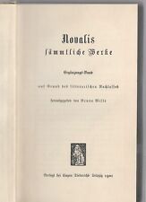 Novalis sämmtliche werke gebraucht kaufen  Augsburg