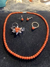 Korallen kette set gebraucht kaufen  Elsoff, Rehe, Oberroßbach