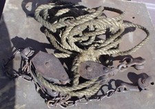 Conjunto de polia de metal vintage e 1/2" de espessura X 24 pés corda de manila/sisal comprar usado  Enviando para Brazil