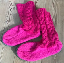 Strick hausschuhe pink gebraucht kaufen  Deutschland
