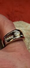 11J5 Anillo Solitario Circonio Diamantes Plata Maciza Troquelado 925, usado comprar usado  Enviando para Brazil