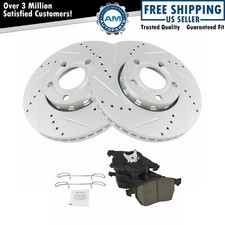 Pastilha De Freio Dianteira Cerâmica & desempenho Drilled Slotted Kit de rotor revestida, usado comprar usado  Enviando para Brazil