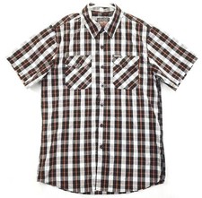 Camisa masculina Dixxon Flannel Co Route 66 motocicletas média preta branca laranja bambu, usado comprar usado  Enviando para Brazil